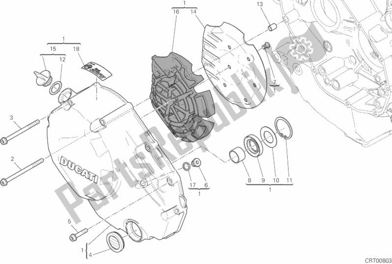 Todas las partes para Tapa Del Embrague de Ducati Multistrada 1260 Enduro Thailand 2019